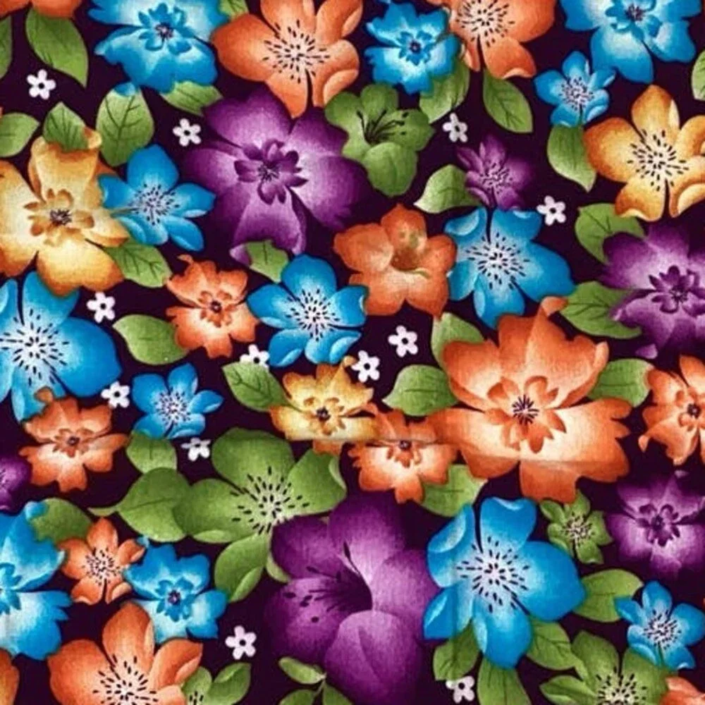 Handmade Pair of Standard Size Tropical Floral Lily Cotton Blend Pillow Shams